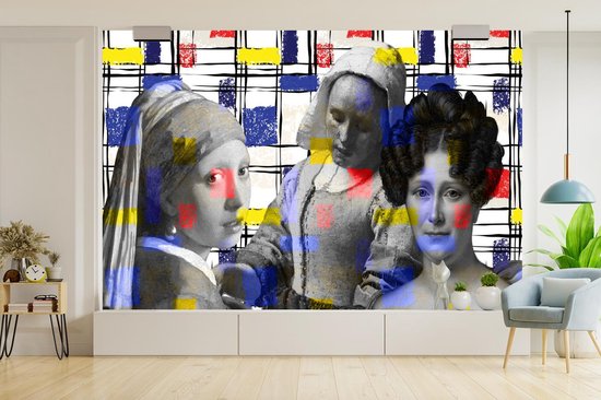 Papier peint - Collage de Papier peint photo - Mondrian - Peintures - Largeur 360 cm x Hauteur 240 cm
