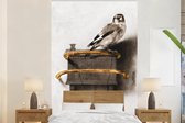 Behang - Fotobehang Het puttertje - Carel Fabritius - Goud - Breedte 160 cm x hoogte 240 cm