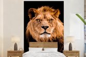 Papier Peint - Papiers Papier peint photo Lions - Zwart - Portrait - Largeur 155 cm x Hauteur 240 cm