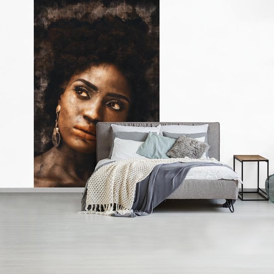 Papier peint - Papier peint photo Femme - Abstrait - Journal - Largeur 145 cm x hauteur 220 cm