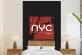 Behang - Fotobehang New York - NYC - Zwart - Breedte 225 cm x hoogte 350 cm