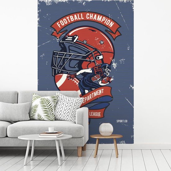 Papier peint - Papier peint photo peint Rugby - Homme - Rétro - Citation - Largeur 200 cm x Hauteur 300 cm