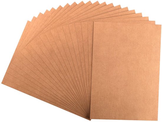 100 Vellen - A5 Kraft Karton Kaarten Kraftpapier Bruin Paper, 200 g/m²