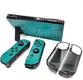 Shell Case | Console & Controller Beschermhoes | Geschikt voor Nintendo Switch | Protector | Joy-Con Hoesjes Bescherming | Click & Play | Blaadjes