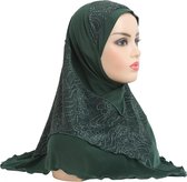 Mooie Donkere groene hoofddoek, hijab.