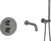 Robinet de bain thermostatique Mawialux à encastrer | Rond | Gris bronze | IBK201TGG