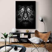 Poster Dark Tiger - Plexiglas - Meerdere Afmetingen & Prijzen | Wanddecoratie - Interieur - Art - Wonen - Schilderij - Kunst