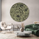 Muurcirkel Green Floral  ² - Dibond - Meerdere Afmetingen & Prijzen