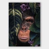 Poster Jungle Chimpanzee - Papier - Meerdere Afmetingen & Prijzen | Wanddecoratie - Interieur - Art - Wonen - Schilderij - Kunst