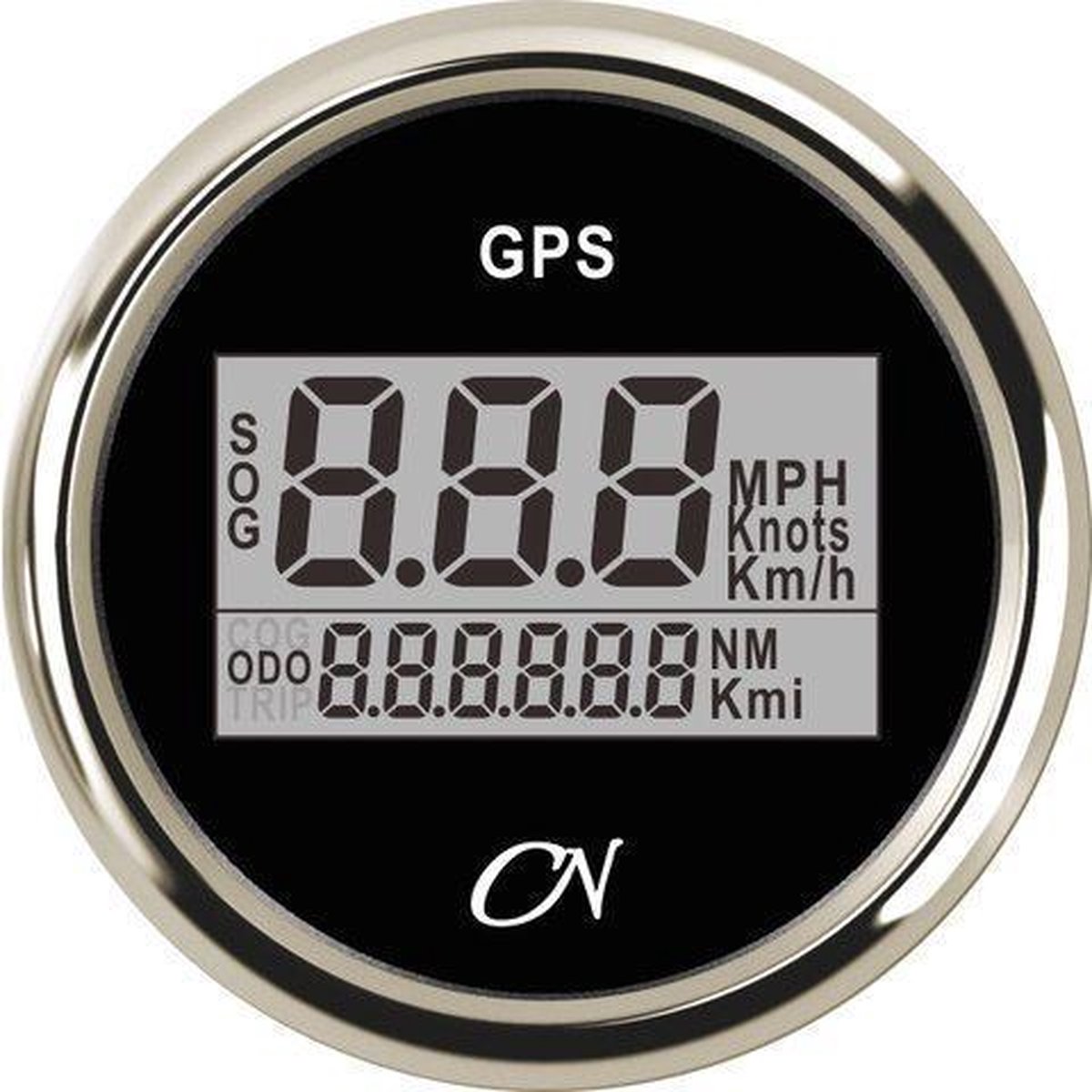 CN zwarte GPS Snelheidsmeter Ø52mm inclusief GPS-Antenne