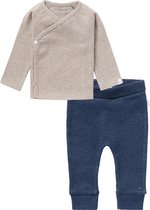 Noppies SET(2delig) Broekje NAURA NAVY en Shirt NANYUKI TAUPE - Maat 44
