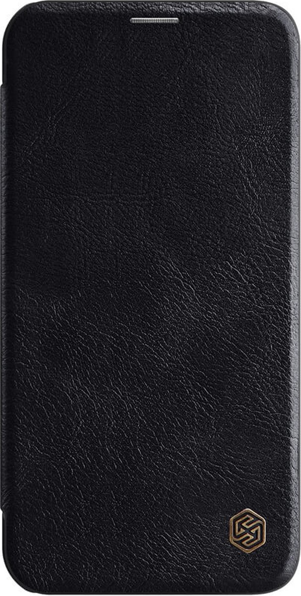 Apple Hoesje geschikt voor iPhone 12 Pro Max - Qin Leather Case - Flip Cover- Zwart