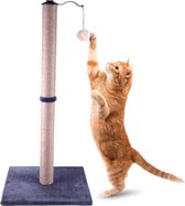 Griffoir pour chats de qualité LJ - Grijs - 40x40x90 - Boule de jeu 360° - Matériau respectueux de l'environnement