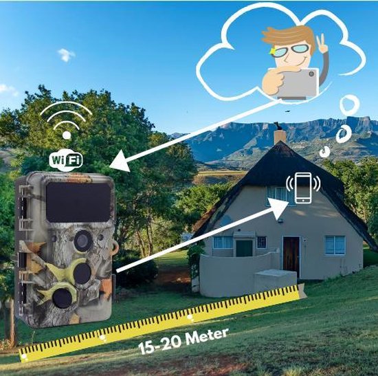 HNCY 4K Wilddierencamera, 60 MP Full HD wifi, bewegingssensor