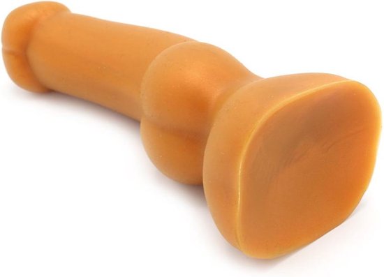 Gold Play - Soft Liquid Siliconen Anaal Dildo - Cock - Goud - Maat S
