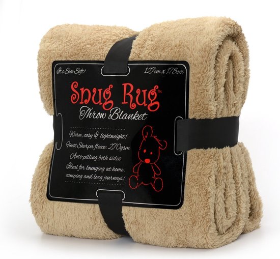 Snug Rug Sherpa - Plaid - Extra Dik - Zand Beige - Premium Throw Deken - TV Deken - Knuffeldeken - Woondeken - Fleece Deken