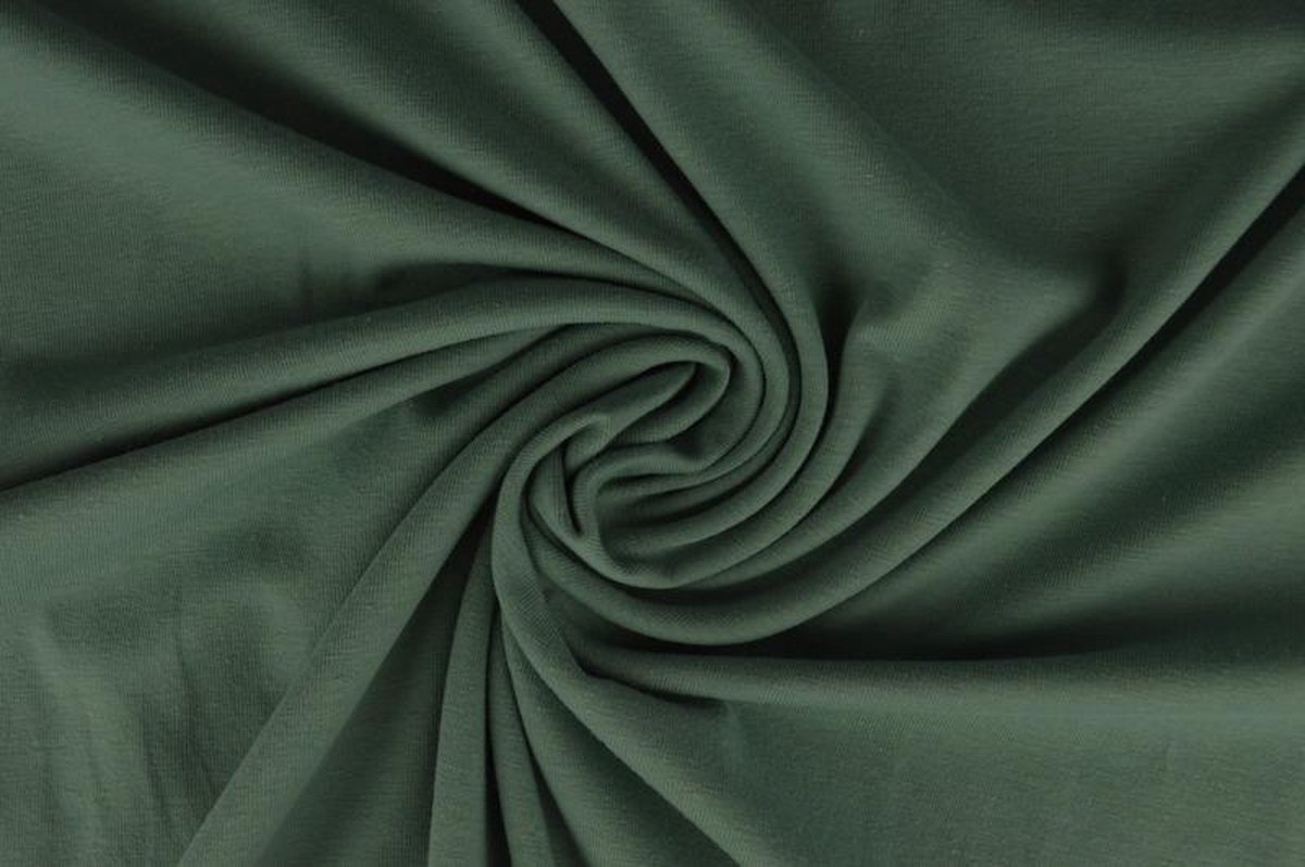 Katoen tricot stof - Oud groen - 10 meter