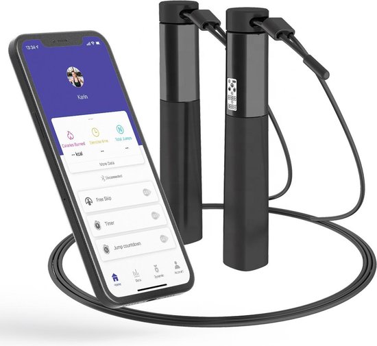 Robi SP3 Slim Fitnesspringtouw met App en teller