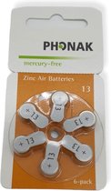 Phonak | Hoortoestel batterij | P13 | Oranje sticker | 10 pakjes | 60 batterijen