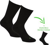 Bamboo sportsok - Naadloze sokken - Antibacterieel - Heren en dames - 2 Paar - 1 Paar sokken cadeau - Zwart - 43/45