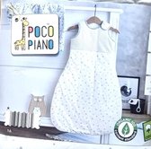 Poco piano - Baby slaapzak - Wit / grijs met sterren motief - Maat 86