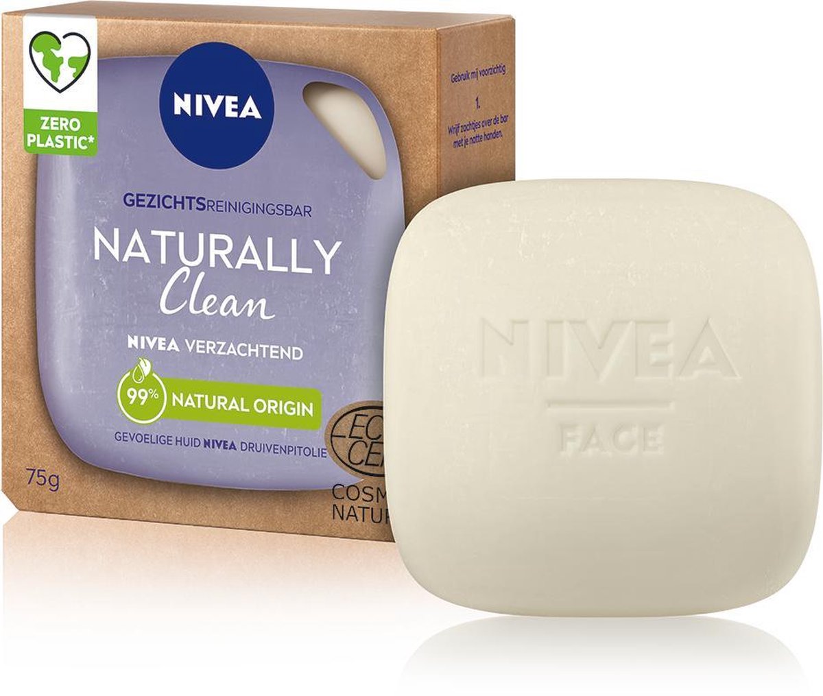 NIVEA Naturally Clean Face Bar Verzachtend 75 gr