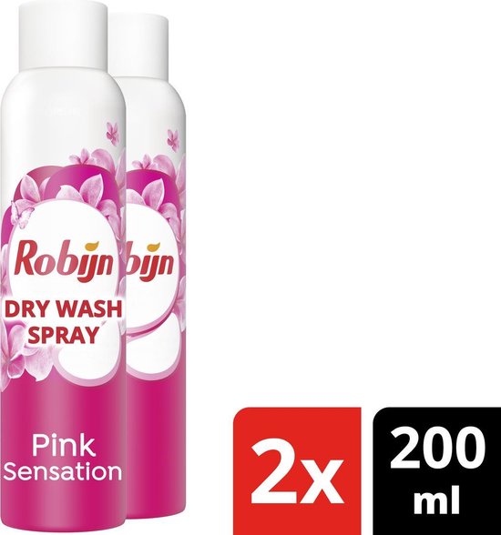 Robijn Pink Sensation Dry Wash Spray - 2 x 200 ml - Voordeelverpakking