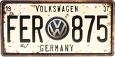 Wandbord – Volkswagen logo - Vintage - Retro -  Wanddecoratie – Reclame bord – Restaurant – Kroeg - Bar – Cafe - Horeca – Metal Sign – 15x30cm