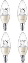 Philips LED kaars 4W (25W) Warm Glow dimbaar kleine fitting E14 helder - 4 Stuks