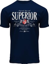 Fox Originals T-shirt Superior Essential Heren & Dames Katoen Navy Maat S