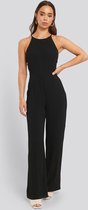 NA-KD Lace Back Vrouwen Jumpsuit - Black - Maat L (40)