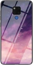 Voor Huawei Mate 20 X (5G) Sterrenhemelpatroon Gehard Glas + TPU Schokbestendige Beschermhoes (Fantasie Sterrenhemel)