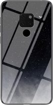 Voor Huawei Mate 20 Sterrenhemelpatroon Gehard Glas + TPU Schokbestendige Beschermhoes (Sterrenhemel Halve Maan)