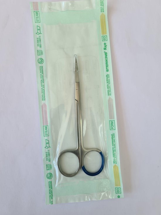 Belux Surgical /set van 2 / Iris schaar Recht 11.5cm Gesteriliseerd Kleurcodering / Herbruikbaar