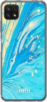 6F hoesje - geschikt voor Samsung Galaxy A22 5G -  Transparant TPU Case - Endless Azure #ffffff