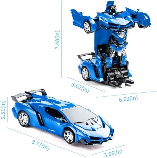 RC Transformerende Auto/Robot - BLAUW - met afstandsbediening - +4 jaar - 5  AA... | bol.com