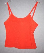 verkleedkleding 1136, oranje glitter top , volwassenen, maat 38