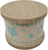 Textiel decoratie lint Sterretjes Sneeuwvlokjes - Blauw - Textiel - Set van 2 - Textiel - Set van 2 - Hobbylint - Jute Decolint - 3 meter - Knutselen - Babyshower jongen