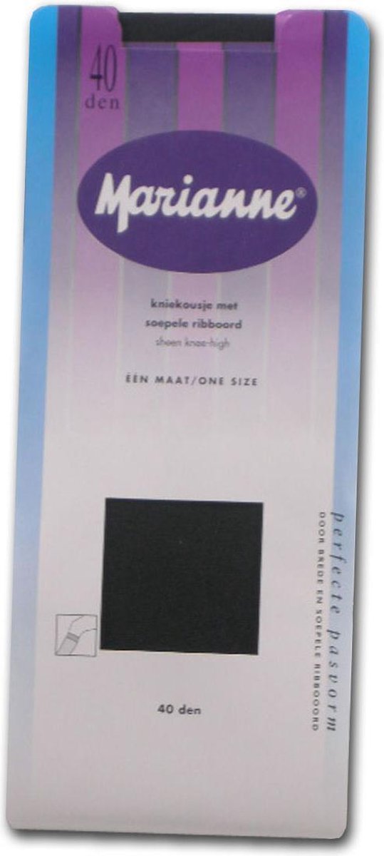 Marianne panty kniekous met soepele ribboord - zwart - 40 denier - one size