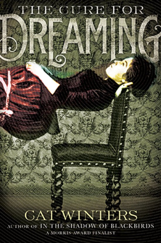 Boekomslag van "The Cure for Dreaming" met een vrouw liggend op een stoel.