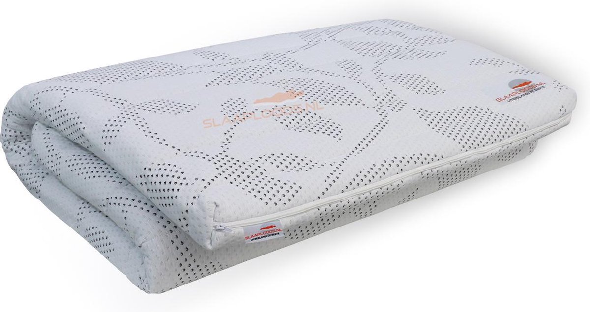 Slaaploods.nl Topdekmatras - Traagschuim Deluxe - 100x200 cm - Dikte 8 cm Wit