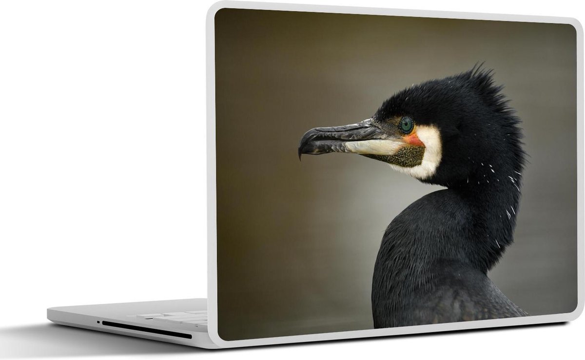 Afbeelding van product SleevesAndCases  Laptop sticker - 10.1 inch - Zwarte aalscholver van dichtbij