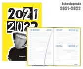 Brepols Schoolagenda 2021-2022 - Punk collage- Geel - 11.5 x 16.9 cm