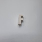 Gipsen letter F, onbehandeld gips, 5,5 cm hoog, wit