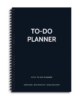 Fitly - To Do Planner - Dagplanner - To Do Lijst - To Do List - Notitieboek - A5 - Zwart - Daily Planner - Notebook
