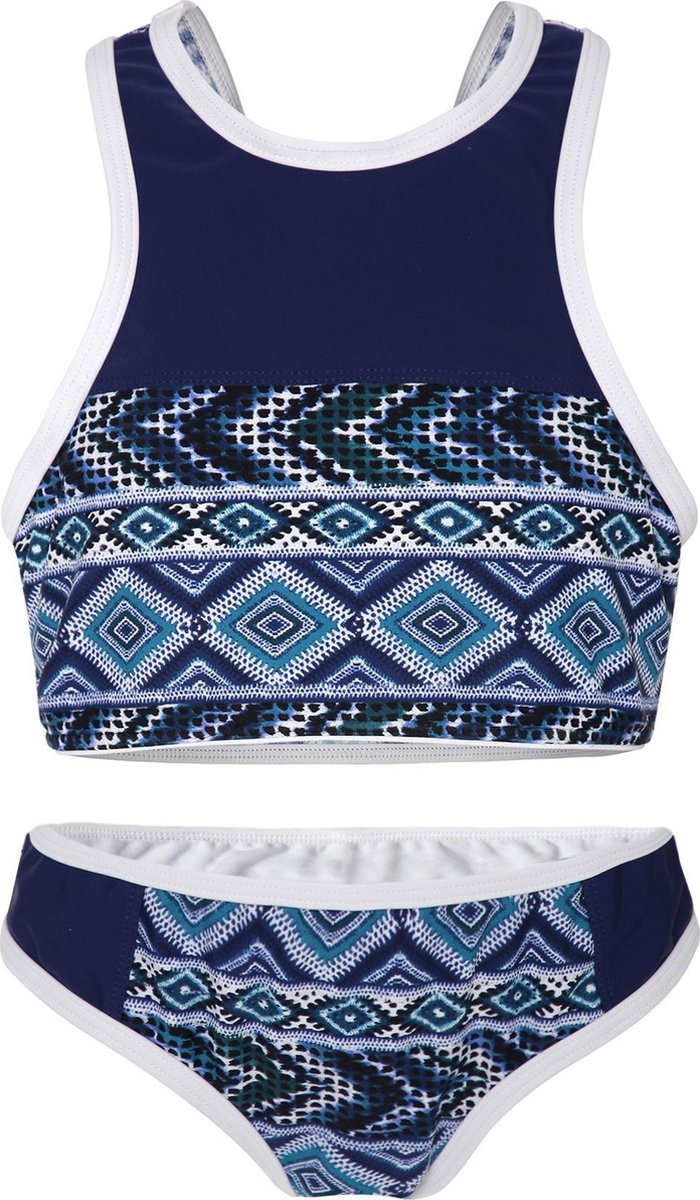 La V Bikini sport retro - Blauwe jean 170-176 (Valt klein)