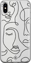 iPhone X/XS transparant hoesje - Abstract faces | Apple iPhone Xs case | TPU backcover transparant