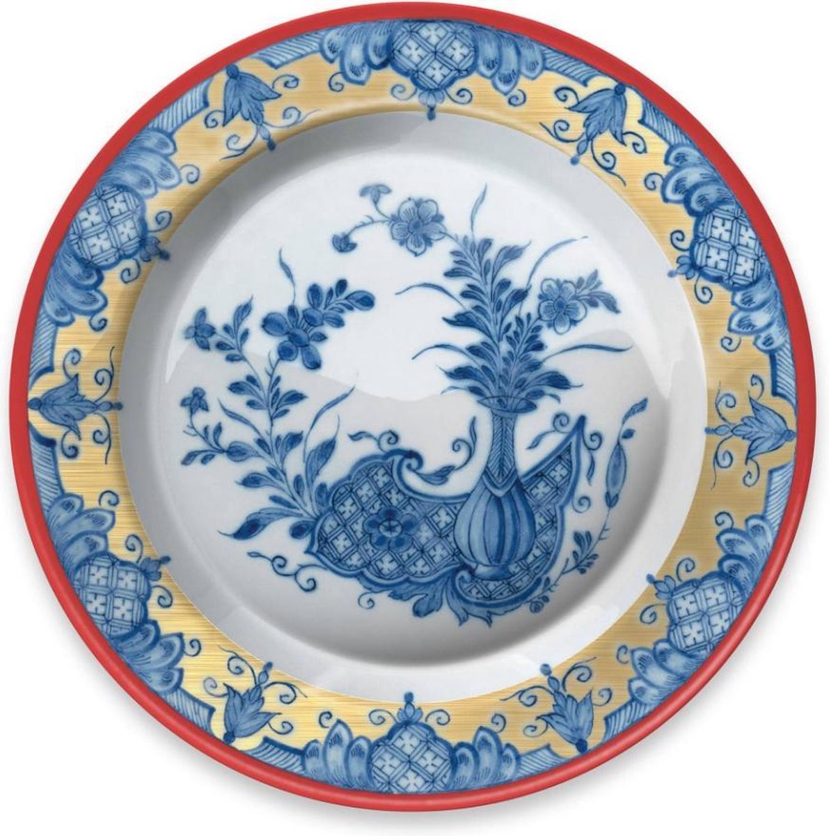 Delfts Blauw Wandbord - Sierbord - Souvenir - Ø 26 cm - Rijksmuseum - Metaal