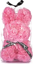 MyLovely® - Roze Liefdes Rozen Konijn/Beer ingepakt met strik - 30CM - Romantisch Valentijn Cadeau - Moederdag - Huwelijk - Liefde - Valentijnsdag - Bloemen - Rose Roos Bear