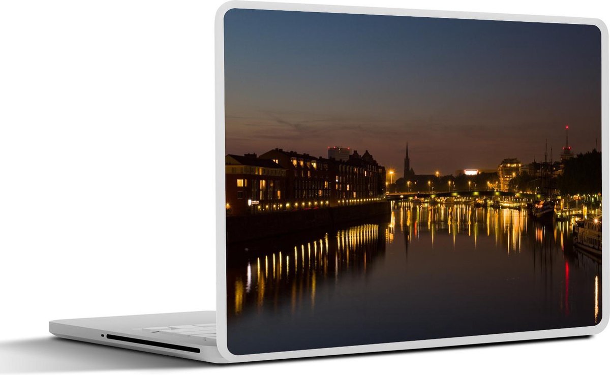 Afbeelding van product SleevesAndCases  Laptop sticker - 17.3 inch - Bremen - Skyline - Nacht